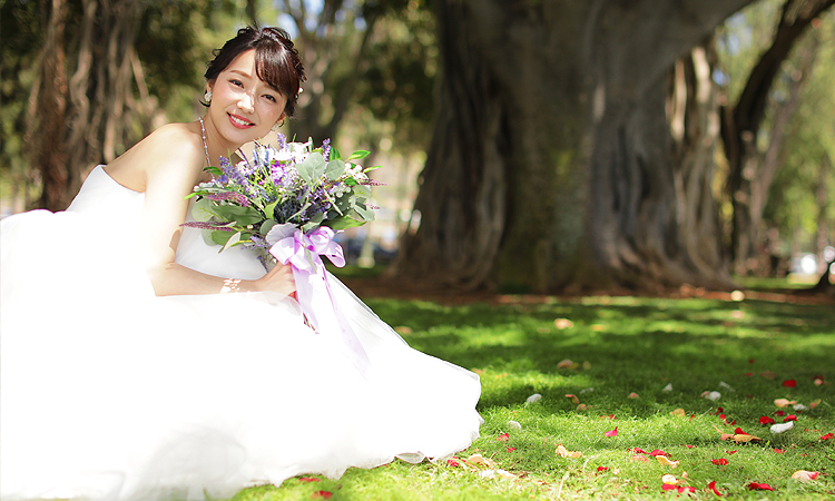 カピオラニガーデンウェディング ビーチフォトプラン ハワイ結婚式 フォトウェディング 前撮り ロイヤルカイラ
