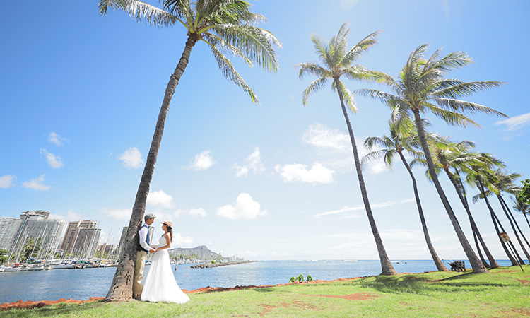 マリオットガーデンウェディング ビーチフォトプラン ハワイで結婚式 ウェディングするならロイヤルカイラ